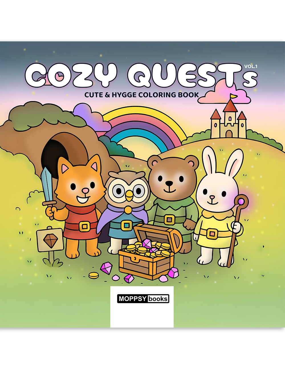 Cover des Buches 'Cozy Quests: Cute & Hygge Coloring Book'